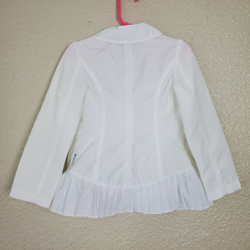 Armani Junior Girls White Double Breasted Lightweight Ruffle Jacket Size 3Y 100C - Picture 2 of 10